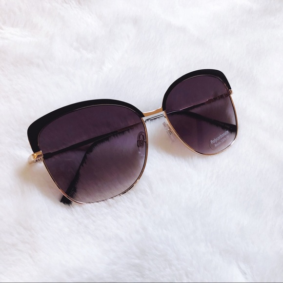 [SB] Robbie Black Full Rim Cat Eye Sunglasses - Picture 3 of 12